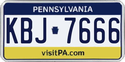 PA license plate KBJ7666
