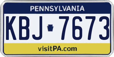 PA license plate KBJ7673