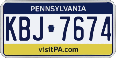 PA license plate KBJ7674