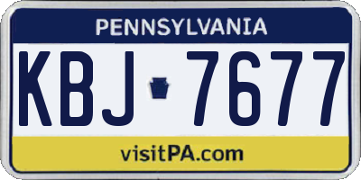 PA license plate KBJ7677