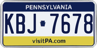 PA license plate KBJ7678