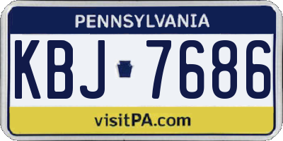 PA license plate KBJ7686