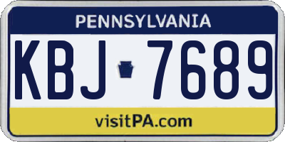 PA license plate KBJ7689