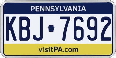 PA license plate KBJ7692