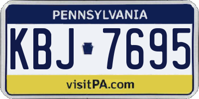 PA license plate KBJ7695