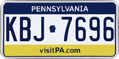 PA license plate KBJ7696