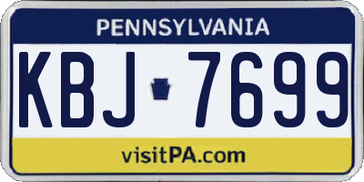 PA license plate KBJ7699