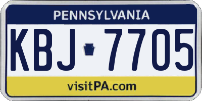 PA license plate KBJ7705