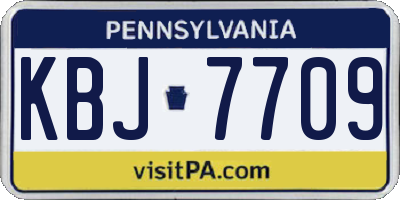 PA license plate KBJ7709