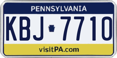 PA license plate KBJ7710
