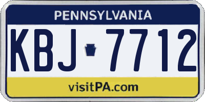 PA license plate KBJ7712