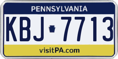 PA license plate KBJ7713