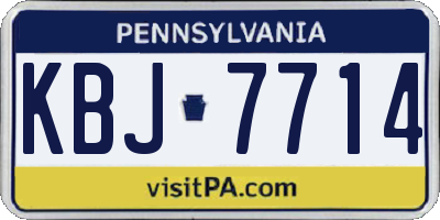 PA license plate KBJ7714