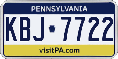 PA license plate KBJ7722