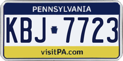 PA license plate KBJ7723
