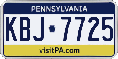PA license plate KBJ7725