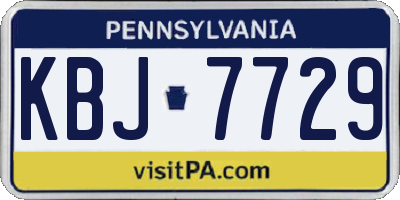PA license plate KBJ7729