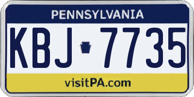 PA license plate KBJ7735