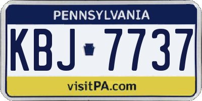 PA license plate KBJ7737