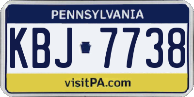 PA license plate KBJ7738