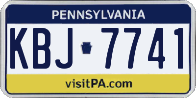 PA license plate KBJ7741