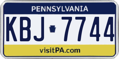 PA license plate KBJ7744