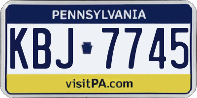PA license plate KBJ7745