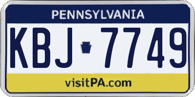 PA license plate KBJ7749