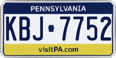 PA license plate KBJ7752