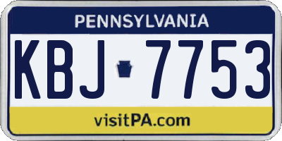 PA license plate KBJ7753
