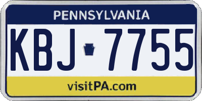 PA license plate KBJ7755