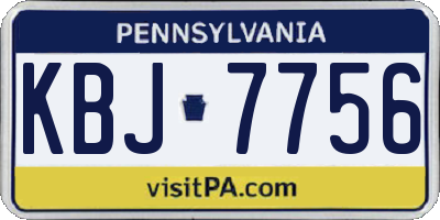 PA license plate KBJ7756