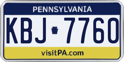 PA license plate KBJ7760