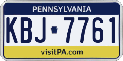 PA license plate KBJ7761