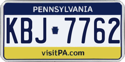 PA license plate KBJ7762