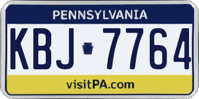 PA license plate KBJ7764