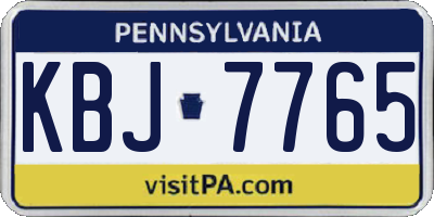 PA license plate KBJ7765