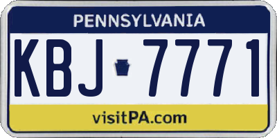 PA license plate KBJ7771