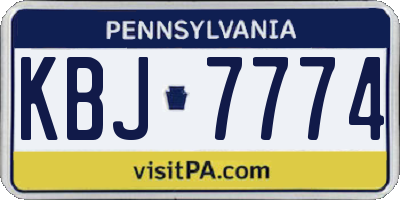 PA license plate KBJ7774