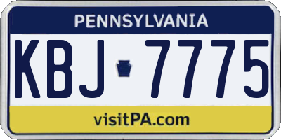 PA license plate KBJ7775