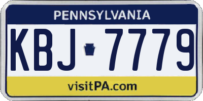 PA license plate KBJ7779