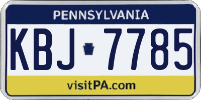 PA license plate KBJ7785