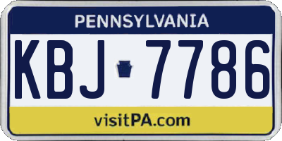 PA license plate KBJ7786