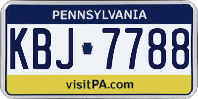 PA license plate KBJ7788