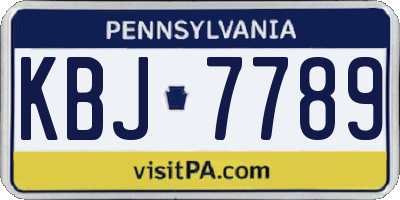 PA license plate KBJ7789