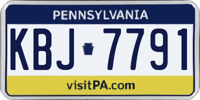 PA license plate KBJ7791