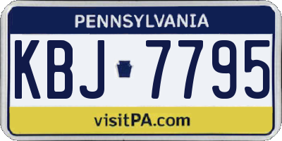 PA license plate KBJ7795