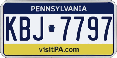 PA license plate KBJ7797