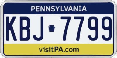 PA license plate KBJ7799