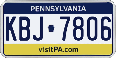 PA license plate KBJ7806